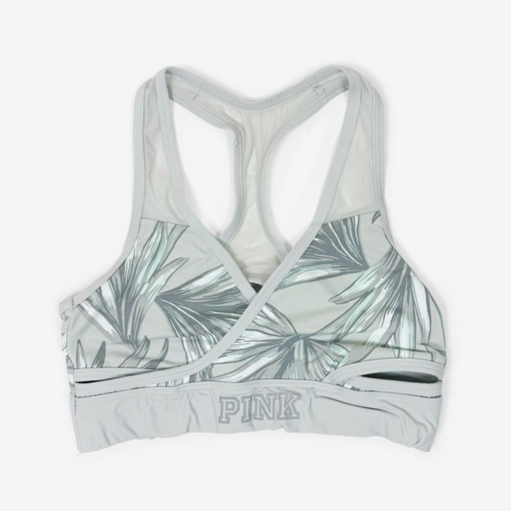 PINK Victoria's Secret Ultimate Sports Bra‎ Size S Gray Floral